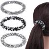 Nymora ornamento per capelli donna: 3 elastici per capelli glitter con effetto Hair Tinsel, elastici per capelli in cristallo elastico con strass per ragazze (nero-argento, mezzo argento, grigio trasp
