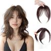 NICENEEDED Clip In Bangs Toppers per Capelli con Riga Laterale, 360° Coprire Clip su Bang Parrucca Finta Wispy Bangs Clip In Extension per Capelli