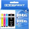 NMJETPRINT 4 Confezioni di Cartucce d'inchiostro Multipack 934XL 935XL Compatibili con HP 934 935 XL per HP OfficeJet 6220 6800 6810 6812 6815 6820 6822 6825 OfficeJet Pro 6230 6830 6835 6836