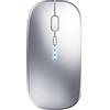 ZISONIX Mouse Bluetooth per computer portatile, mouse wireless ricaricabile, silenzioso, leggero, sottile, senza fili, compatibile con iPad, MacBook Air/Pro, Chromebook, Desktop, PC, Computer, Argento