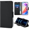 N NEWTOP Cover Compatibile con HONOR X6A, HQ Lateral Custodia Libro Flip Chiusura Magnetica Portafoglio Simil Pelle Stand Protezione Completa Case TPU Anti Urto Guscio Base Porta (Nero)