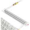 MAMBASNAKE Cavo a Spirale Tastiera Custom e Acrilico Aviator Cable Winder Set - Asta Fissa per Aviatore Cavi + TPU Coiled USB C Cable con Connettore Aviazione Metallo per Gaming Keyboar/Gamers - Clear