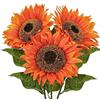 Briful 3 confezioni di girasoli arancioni artificiali, grandi teste di girasole artificiali da 20,3 cm, altezza 81,3 cm, girasoli artificiali in seta, fiori finti per casa, giardino, decorazione per