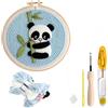XRVRILE Kit Punch Needle Principianti, Punch Needle Kit Completo con Forbici, Kit Ricamo Principianti con Motivo Panda Prestampato, Ago Punch Needle per Ricamo Fai da Te Rilassante, per Adulti