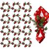 ACTOYS Portatovaglioli Natalizi, Porta Tovaglioli Natale, Ferma Tovaglioli Natalizi, Anelli di Porta Tovagliolo, Portatovaglioli, Addobbi Tavola Natalizia, Capodanno (Bacche, S)