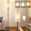 Seruno X Lampade da Terra per Soggiorno, Dimmerabile Moderna da Tavolo a LED, 3 Temperature di Colore, Lampada da Terra Lino da 135 cm, Incluso LED Lampadina 9W regolabili per Camera da Letto