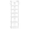 HOOBRO Scarpiera, Scaffale Portascarpe Stretta a 7 Ripiani, con Bordi Rialzati e 2 Ganci, Scaffale Portaoggetti, per Ingresso, Camere da Letto, Bianco EWT61XJ01