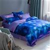 Loussiesd Set di da letto per bambine,con motivo galassia e cielo stellato,per letto singolo,per bambini,adolescenti,donne,per camera da letto,reversibile,di lusso,latteo,con glitter