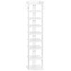 HOOBRO Scarpiera, Scaffale Portascarpe a 9 Ripiani, con Bordi Rialzati e 2 Ganci, Scaffale Portaoggetti, per Ingresso, Soggiorno, Camere da Letto, Bianco EWT81XJ01G2