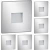 ledscom.de 6x faretti LED per scale/faretti da incasso a parete FOW per interni ed esterni, downlight, forma angolare, acciaio inossidabile, 85 x 85 mm, bianco caldo