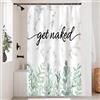Uiiooazy Tenda Doccia Antimuffa, Tenda Doccia 120x200cm Foglie Blu Verde Eucalipto Effetto Marmo Bianco Tende da Bagno Tessuto Lavabile Impermeabile Poliestere Tende per Vasca da Bagno con 8 Anelli