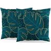 ggaimwf Copricuscino Pino Verde Foglie di palme Copricuscino quadrato verde pino Giungla Aloha per decorazioni hawaiane per feste in giardino Soggiorno Stanza da letto Divano Terrazza 40x40cmSet di 2
