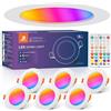 DUSKTEC Faretti LED da Incasso per Cartongesso RGB con Telecomando, 6 Pezzi, 2700K-6000K Dimmerabili Faretti Soffitto 220V Cambia Colore Colorati, Spot LED Multicolore Foro 68-85mm