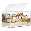 BUCATSTATE Gabbia per Criceti 3.0: Grande Gabbia in Metallo Impilabile con Accesso dall'alto, Facile da Montare, 120L x 60W x 62H cm, Serbatoio per Criceti Siriani Nani (0,72 m², Bianco)