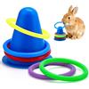 WALLFID Set Di 6 Pezzi,Per Intrattenere Risollevare Ed Espellere Lo Stress Del Coniglio,Giochi Per Conigli,Giochi Per Conigli Nani,Giocattoli Coniglio Per Divertimento E Attivita A Casa (Bleu)