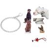 BLUSUPERSHOP Collare a Strozzo o normale,IN ACCIAIO per Cani, Catena Resistente,x TUTTE LE RAZZE PICCOLA MEDIA GRANDE per Allenamento + 1 amuleto (L L60CM SP4MM)