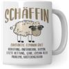 Pagma Druck Tazza da chefin regalo divertente: pecora, scritta in lingua tedesca Schaf Abschied Danke Frau, idea regalo, tazza da caffè, promozione professionale, azienda presente, grazie, donna