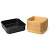 Terryshop74® Teglia per Friggitrice ad Aria 20,4x20,4x5 cm Nera + 200 Fogli Carta Forno 16x16x4,5 cm - Bundle Accessori Air Fryer - Teglia Riutilizzabile Antiadherente + Carta Monouso Antiaderente