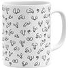 OM3® Tazza da caffè con pene e pene, motivo pene, tazza in ceramica, 11 oz 325 ml, stampa a tutto tondo, colore bianco