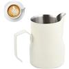Daelesr Bricco Latte 350 ml/12 oz, Bollilatte Acciaio Inox, Lattiera Latte Art, Brocca Latte Schiuma Professionale per Cappuccino, Espresso, Gli Amanti del Caffè (Bianco)