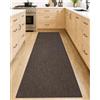 COLOR&GEOMETRY Tappeti da Cucina Antiscivolo Lavabile 65x240cm, 4mm Sottile Tessuto Runner Tappeto, Assorbente Facile da Pulire Tappeti da Pavimento per Davanti al Lavandino, Corridoio, Marrone
