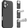 APEXEL Custodia per Telefono con Obiettivo Filettato da 17 mm Compatibile con iPhone 17, Compatibile con Tutti gli Obiettivi Teleobiettivo e Macro, Passo 0,75 mm, Custodia per Telefono Nera