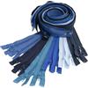 Aerzetix - Set di 12 Cerniere Lampo a Spirale N°5 70cm separabili con cursore - in Metallo Nylon Poliestere - tonalità Blu - per Cucito Artigianato creazioni Tessili