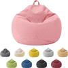 Jinfanshurich Pouf per bambini e adulti, solo rivestimento (senza imbottitura), sedia a sacco per camera da letto, ufficio, soggiorno, terrazza (rosa)