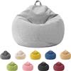 Jinfanshurich Pouf per bambini e adulti, solo rivestimento (senza imbottitura), sedia a sacco per camera da letto, ufficio, soggiorno, terrazza (grigio chiaro)