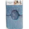 Corredocasa Set 3 Pezzi Tappetini da Bagno Antiscivolo in Memory Foam Morbidi e Assorbenti con Disegno Cuori - Tappeto Grande 2 Contorno WC - Vari Colori Eleganti per Arredo Bagno (Azzurro)