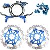 NYK Zoom - Set di freni a disco idraulici per mountain bike, anteriore e posteriore, con rotore a disco flottante, 160 mm, colore blu