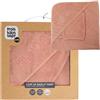 Trois Kilos Sept, Mantello da bagno per bambini Mini Nous 70 x 70 cm con guanto, spugna morbida, con cappuccio ricamato, ultra assorbente, lavabile a 30 °C, nascita, terracotta