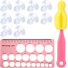 NQEUEPN 12pz Inserti Flangia 13/15/17/19/21mm, Inserti Flangia Tiralatte Silicone con Righello per Flangia e Spazzola per Pulizia Accessori per Momcozy/Spectra/24mm Protezione/Flangia Tiralatte
