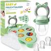 Kaiyingxin Ciuccio Frutta Neonati - Frutta per Neonati Alimentatore + Stampo per Ghiaccioli + Capezzoli in Silicone in 3 Misure, Neonato Accessori Utili, 3 a 24 Mesi
