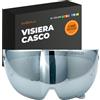 Everalo Visiera Compatibile con Ruroc Atlas 3.0 - Atlas 4.0 (Argento Cromo)
