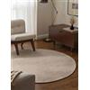 Elle Decoration Lyon - Tappeto di lana Beans rotondo, naturale e fatto a mano, tappeto in lana Skandi Loop Design, tappeto naturale in tinta unita con struttura perline, beige naturale, Ø 160 cm
