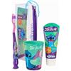 Mr White Disney Stitch - Set di spazzolini da denti per bambini, con setole morbide, ventosa e tappo protettivo, dentifricio alla menta e bicchiere multiuso, kit per l'igiene orale da viaggio per bambini dai 3