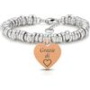SAGA GIOIELLI® BRACCIALE NODINI INTRECCIATO DONNA FRASI PENSIERI PAROLE EMOZIONALE INCISIONE CUORE (Grazie di cuore)