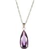 Rizilia Gioielli 18K Oro Bianco Placcato con Pendente in Pietra del Gemma di Colore del Teardrop di Colore con (Lunghezza 48cm / 18inch) Catena di Pendenza [Sacchetto dei monili Liberi] (Viola)