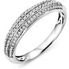 Miore - Anello da donna a più file in oro bianco 9 carati/375, con pavé di diamanti da 0,23 ct, diamante