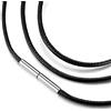 Suplight Collanina Caucciu Uomo Nera Collanina Uomo Corda Collana Caucciu Uomo 71 cm con Confezione Regalo