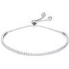 SILBERTALE Bracciale da tennis in argento sterling 925 con zirconi piccoli, placcato oro 14 carati, 18 + 4 cm, Argento sterling