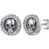 Silvora Orecchini con Borchie Vichinghi Unisex da Donna Capra Satanica Simboli Vichinghi Bussola/Valknut/Nodo Trinità/Lupo/Corvo in Vero Argento Sterling S925 Antiallergico