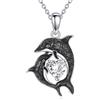 POPLYKE Collana in argento sterling con ciondolo a forma di oceano animale, per donne e uomini, regalo di compleanno, Argento sterling, Non pietra preziosa