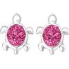 Zenvie Orecchini a lobo a forma di tartaruga in argento sterling con cristalli o pietre di Boemica color acqua, 10 mm x 9 mm, confezione regalo inclusa, 7 mm, Argento sterling, Nessuna pietra preziosa