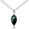 arana's - Ciondolo LABRADORITA pietra naturale semipreziosa - Collana in acciaio inossidabile con pietre naturali goccia d'acqua per donna e uomo - Guarigione e guarigione, 50 cm, Pietra, Labradorite