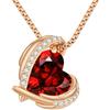 CDE Collana Donna Cuore Regalo Gioielli Donna Pendente Argento 925 Placcata Oro con Pietra di Nascita per Festa Della Mamma Compleanno San Valentino per Lei Mamma Fidanzata Moglie con 5A Cubic Zirconie