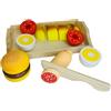 Generico Montessori Cibo Giocattolo per Bambini Verdura in Legno con Vassoio Legno Alimenti Gioco Frutta Verdura Pane Salame Accessori Cucina Giocattolo Bambini Accessori Cibo Verdura Frutta Tagliare (C)