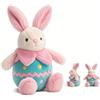 QIANAI Peluche Uovo di Pasqua Coniglio, 20 cm — Un coniglio rosa in un guscio d'uovo blu