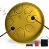 MENGBEI Tamburo antipioggia per esterni,per strumenti da giardino, impermeabile, tamburo per pioggia all'aperto, con borsa per batteria, libro musicale, bacchette per batteria (Oro, 15 cm)